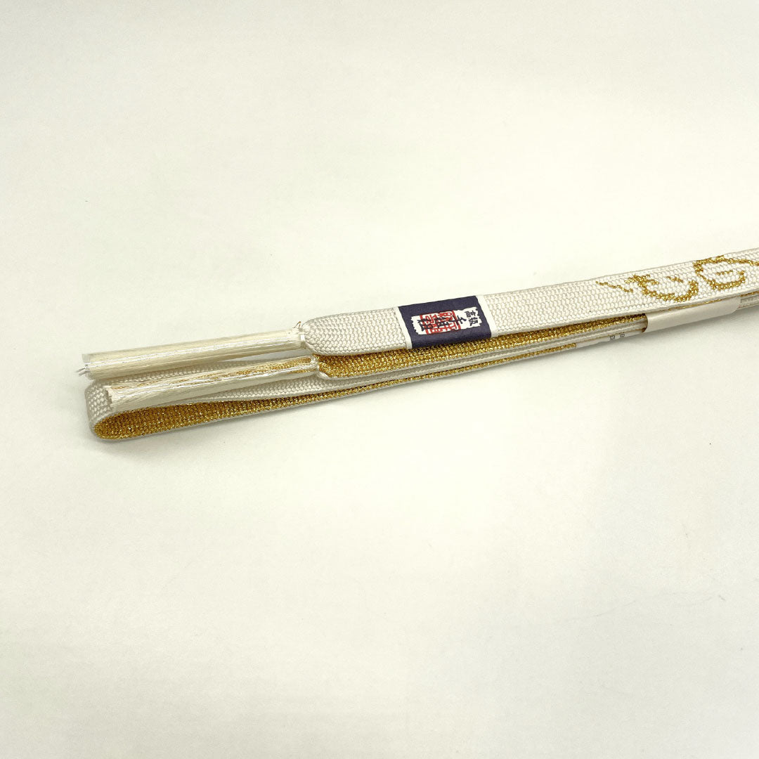 (新古品) 帯締め・帯揚げセット 正絹 NEWランク 鉛白色(えんぱくいろ) 留袖用 古典柄 汕頭 長さ約160cm 幅約1.7cm フォーマル 白系 1141000311311