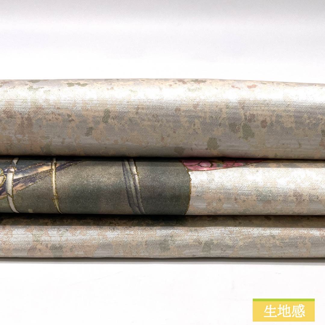 名古屋帯 風景模様 帯丈342cm 正絹 Sランク ポイント柄 セミフォーマル グラデーション系 1124008472399 名古屋仕立て