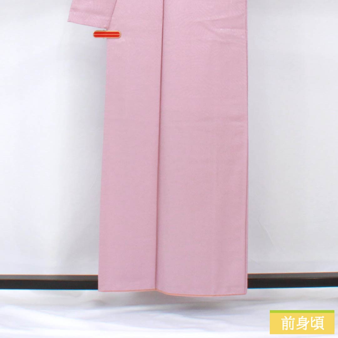 色無地 ポリエステル 身丈158cm 裄丈63cm 美人祭色(びじんさいいろ) 綸子 洗える着物 袷 Aランク 紫系 1114002123320