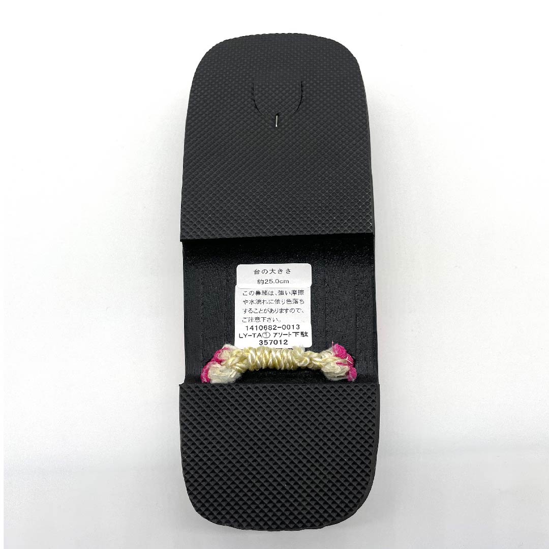 (Brand new, unused) Geta clogs, crepe, embroidered, floral pattern, size L, black, NEW rank, 1122000931410