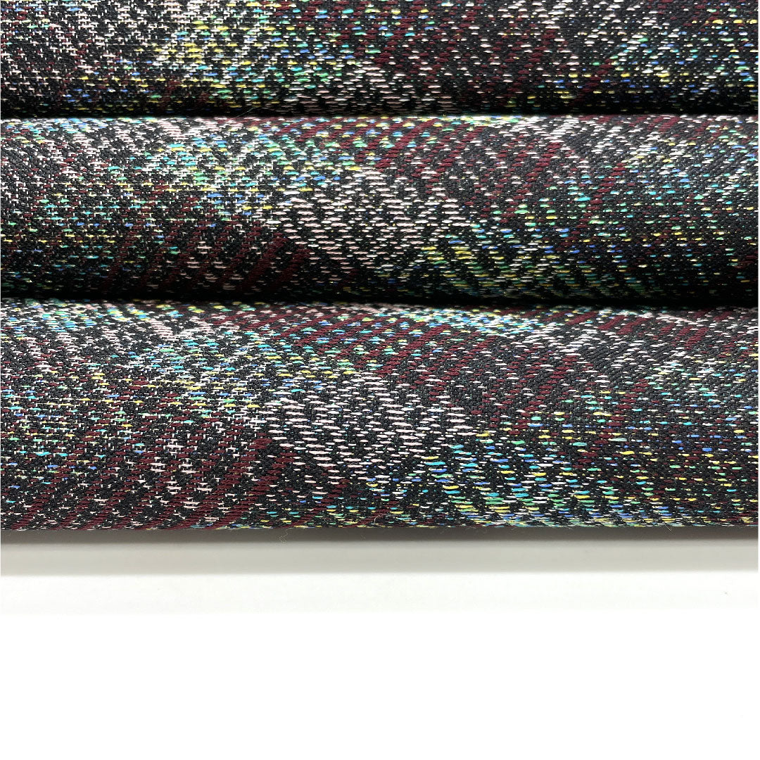 袋帯 幾何学模様 縞 帯丈434cm 正絹 Sランク 六通 カジュアル 紫系 1123003822320