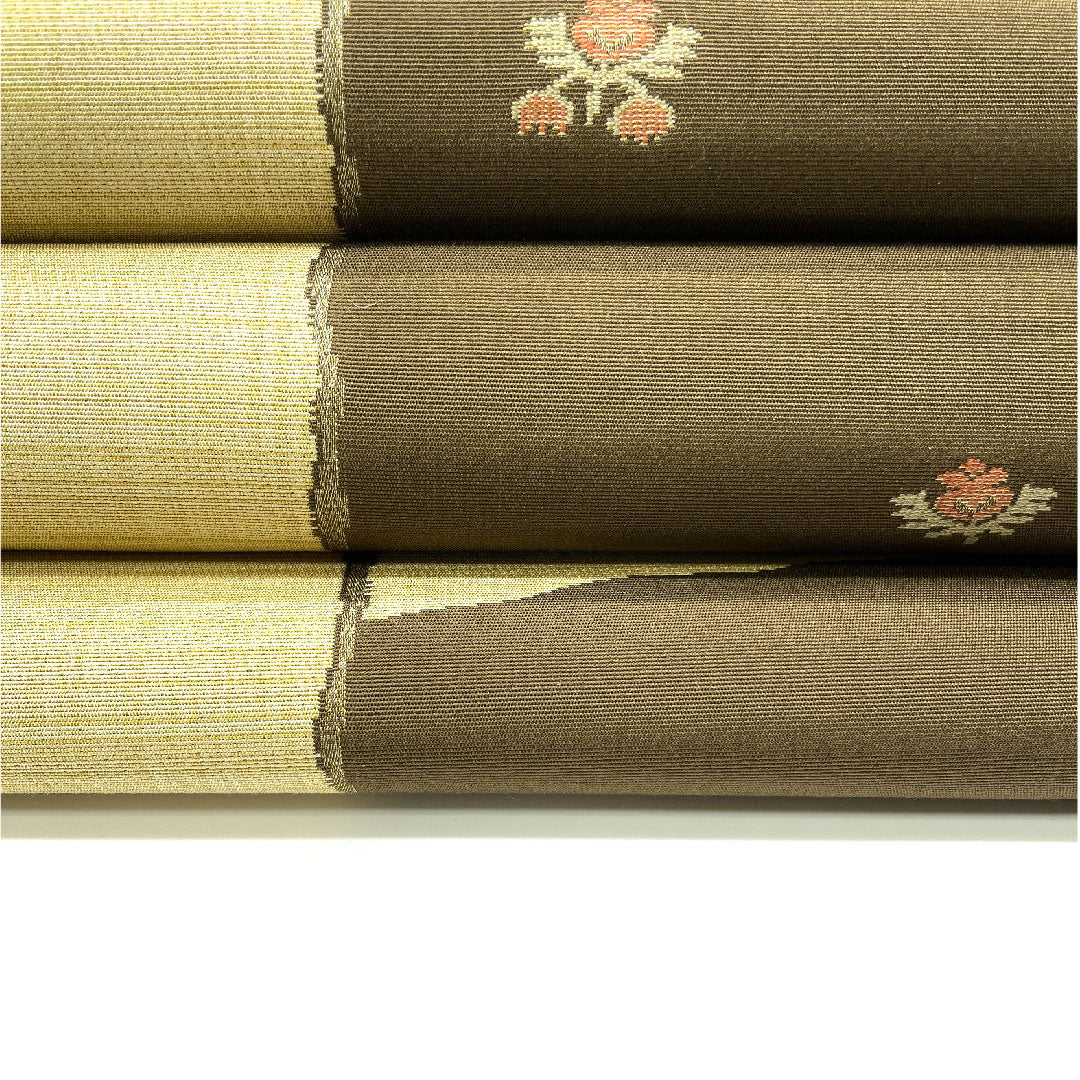 袋帯 抽象模様 帯丈422cm 正絹 Sランク 六通 カジュアル 黄系 1123004142323