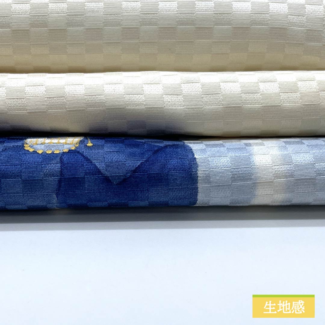 名古屋帯 染め帯 椿 作家物 帯丈396cm 正絹 Sランク ポイント柄 カジュアル 白系 1124006712411 名古屋仕立て