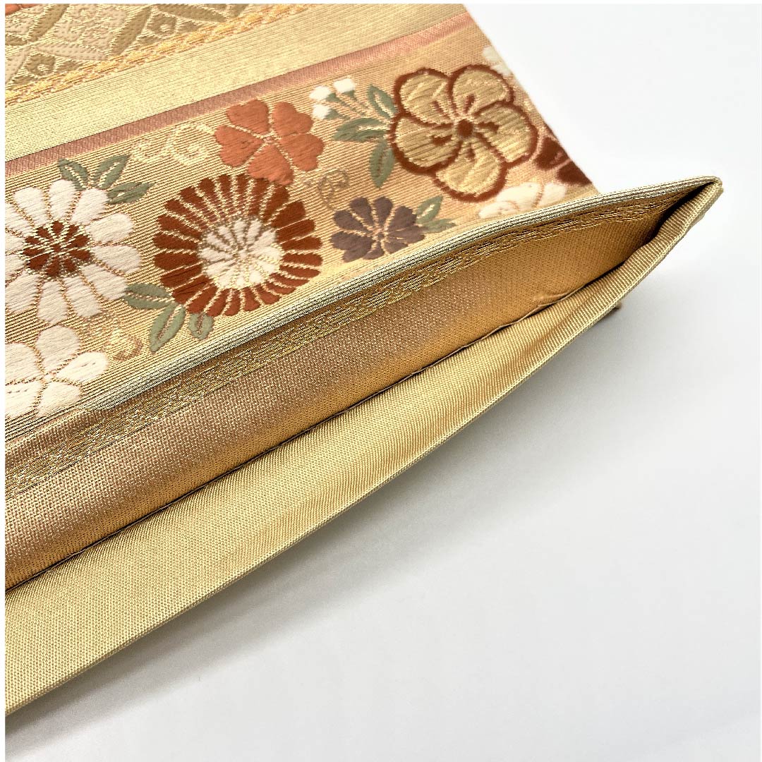 袋帯 横段 七宝 青海波 古典花 帯丈434cm 正絹 Aランク 六通 フォーマル グラデーション系 1123005423399