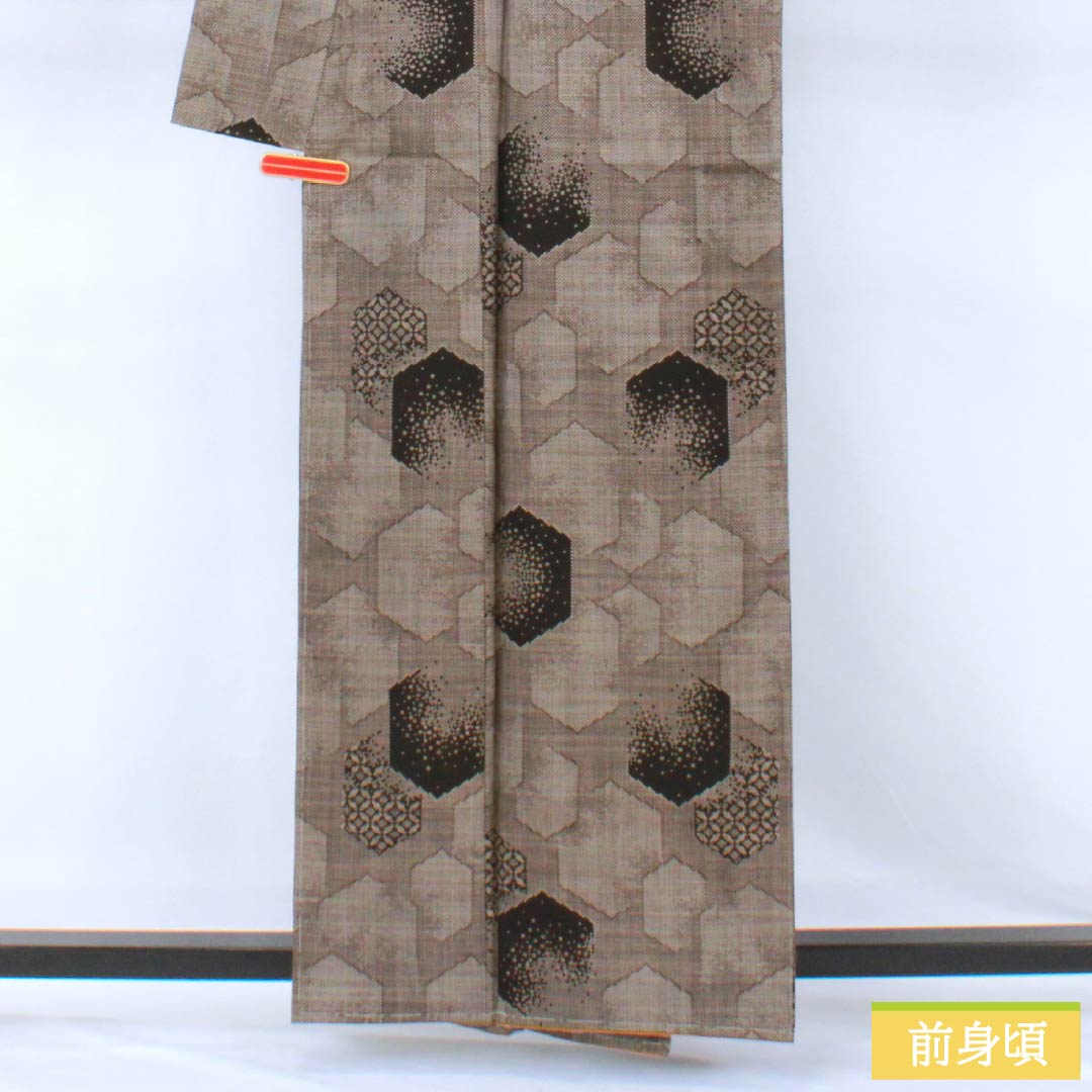 紬 正絹 Sランク 身丈160cm 裄丈69.5cm 柴色(ふしいろ) 大島紬 一元絣 7マルキ 袷 茶系 1116004862414
