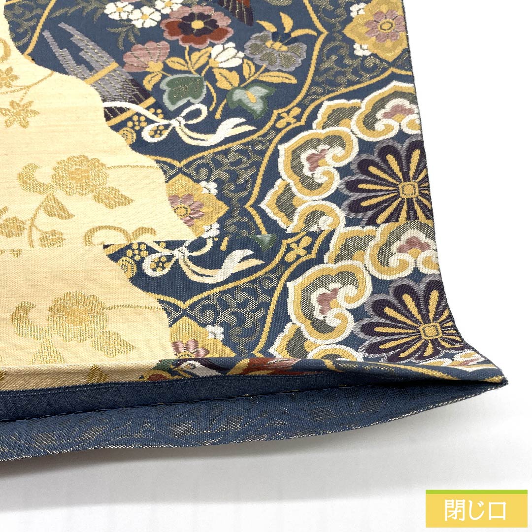 袋帯 裏色(うらいろ) 小木織物 華文 鳳凰 雅楽 帯丈424cm 正絹 Sランク 六通 フォーマル 青系 1123010612317