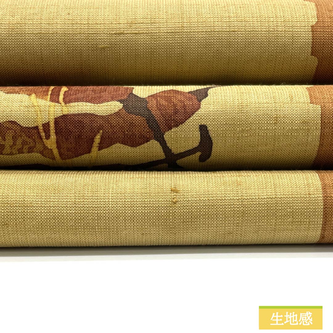 Nagoya Obi Straw Color (Mugiwarairo) Tsumugi Fabric Dyed Obi Vegetables Obi Length 404cm Pure Silk S Rank Pointed Pattern Casual Gradient Style 1124007412499 Nagoya Made