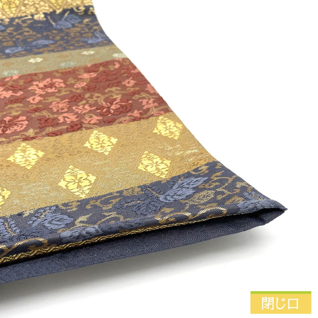 袋帯 正絹 裏色(うらいろ) 横段 花唐草 桐 帯丈432cm Sランク 六通 フォーマル グラデーション系 1123011842399