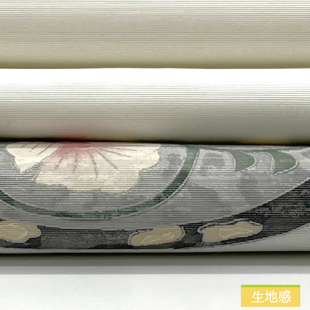 名古屋帯 ポリエステル Bランク 唐花 染め帯 帯丈368cm ポイント柄 カジュアル 白系 1124010854311 名古屋仕立て