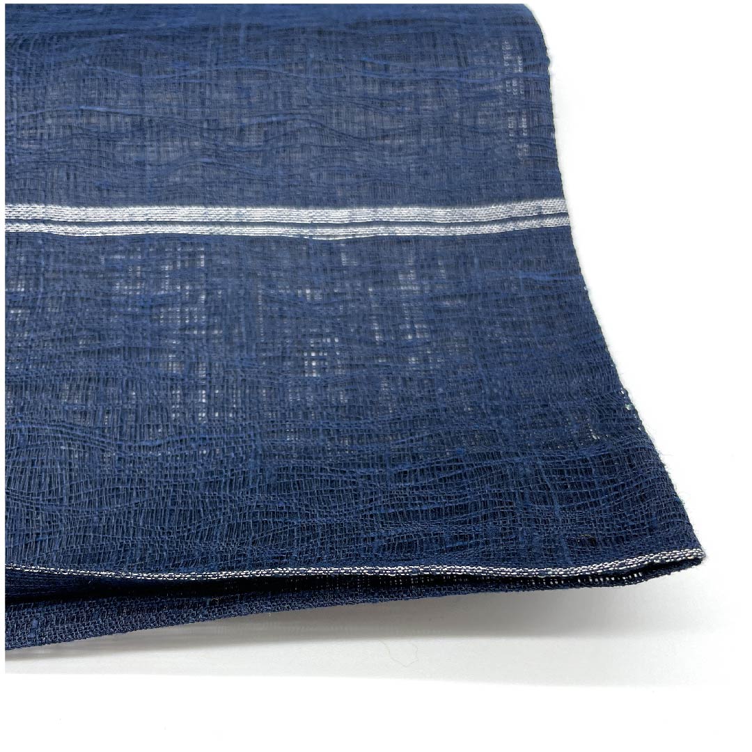 袋帯 夏帯 紺鉄色(こんてついろ) 抽象模様 夏物 帯丈440cm 正絹 Sランク ポイント柄 カジュアル 紺系 1123008522318