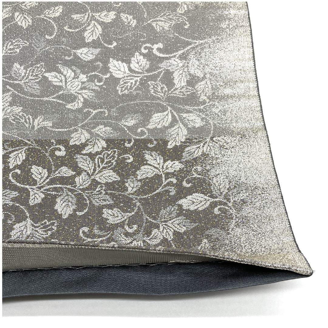 袋帯 水銀色(すいぎんいろ) 銀通し 唐草模様 帯丈430cm 正絹 Sランク 六通 セミフォーマル グラデーション系 1123008792399