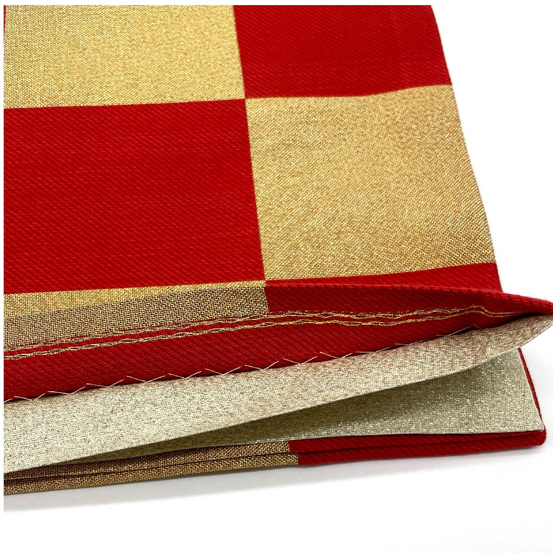 袋帯 金色 振袖用 市松 帯丈440cm 正絹 Sランク 六通 フォーマル 金系 1123006252321