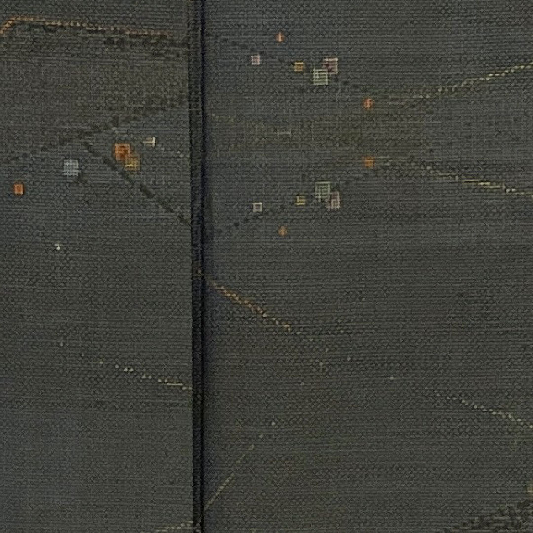 大島紬 身丈160cm 裄丈64cm 線描きに箔散らし模様 正絹 Sランク 袷 紺系 1116000812318