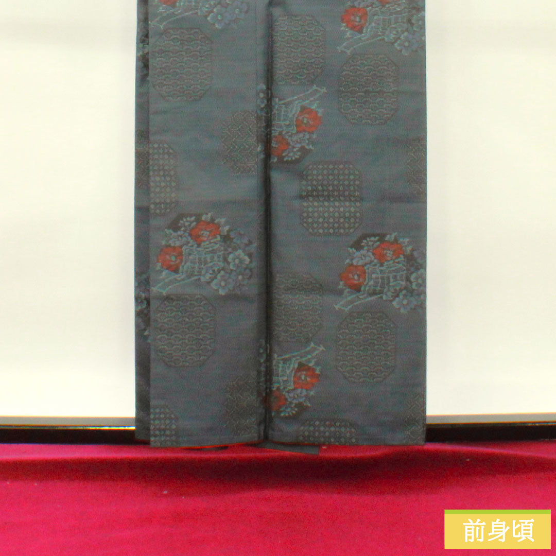大島紬 正絹 身丈157cm 裄丈64.5cm アンサンブル Sランク 袷 紺系 1116003242318