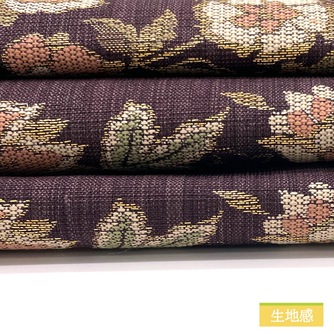 名古屋帯 二人静色(ふたりしずかいろ) 唐織 更紗模様 帯丈365cm 正絹 Sランク 六通 カジュアル 紫系 1124006882320 名古屋仕立て