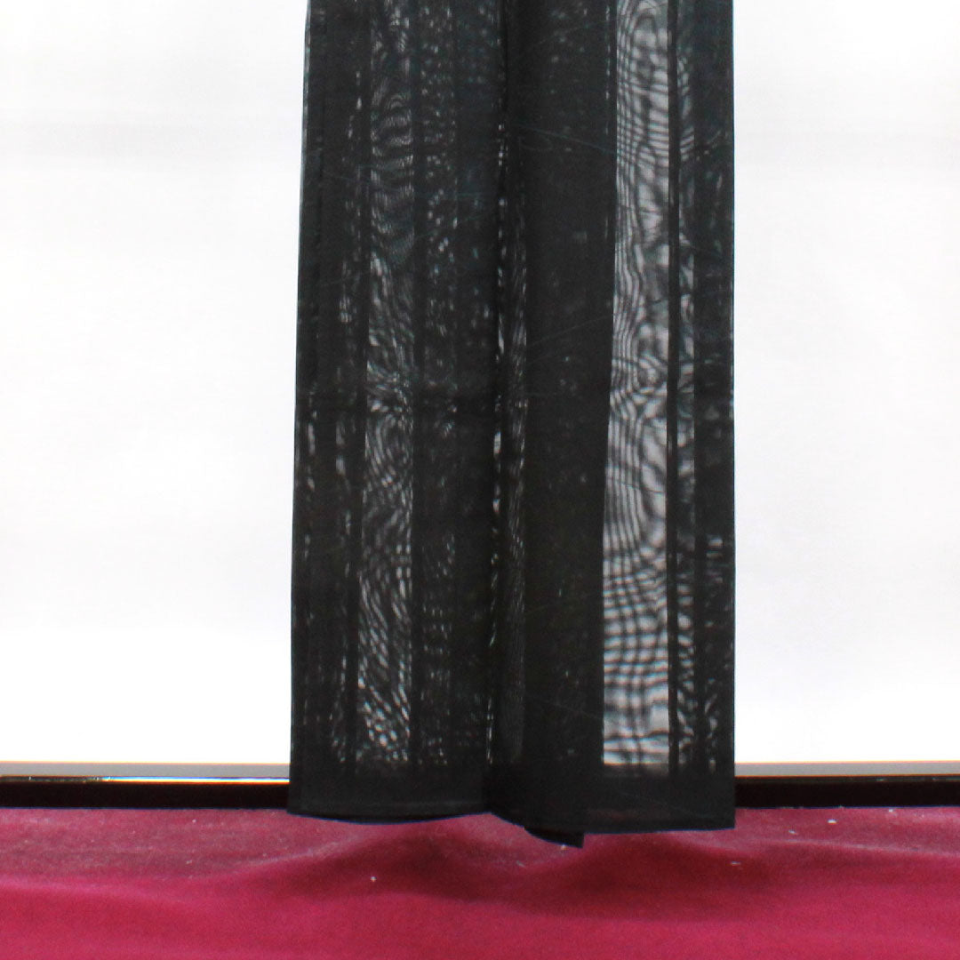 Summer item, pure silk, plain color, length 157.5cm, sleeve length 64cm, abstract pattern, gauze, S rank, black, 1132001122310