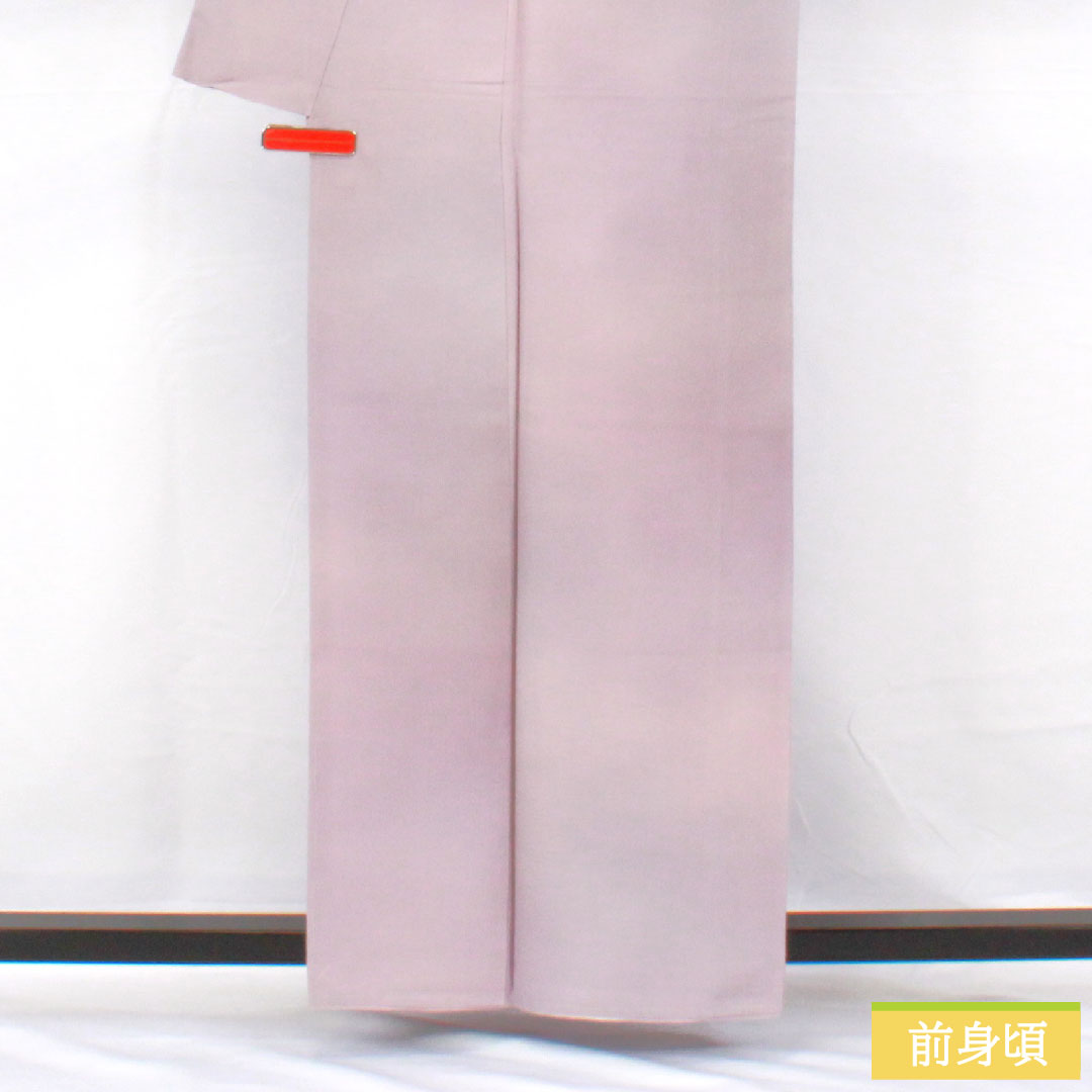 色無地 正絹 身丈159cm 裄丈66cm 素無地 斉藤三才 作家物 丹後ちりめん 袷 Sランク 紫系 1114001762320