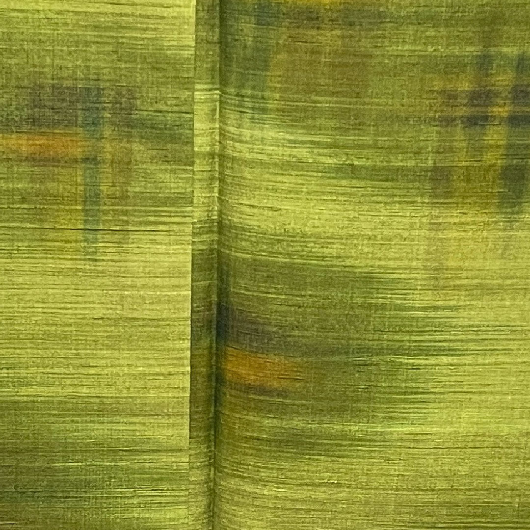 紬 身丈158cm 裄丈61cm 緑衫色 抽象模様 正絹 Sランク 袷 緑系 1116002042319