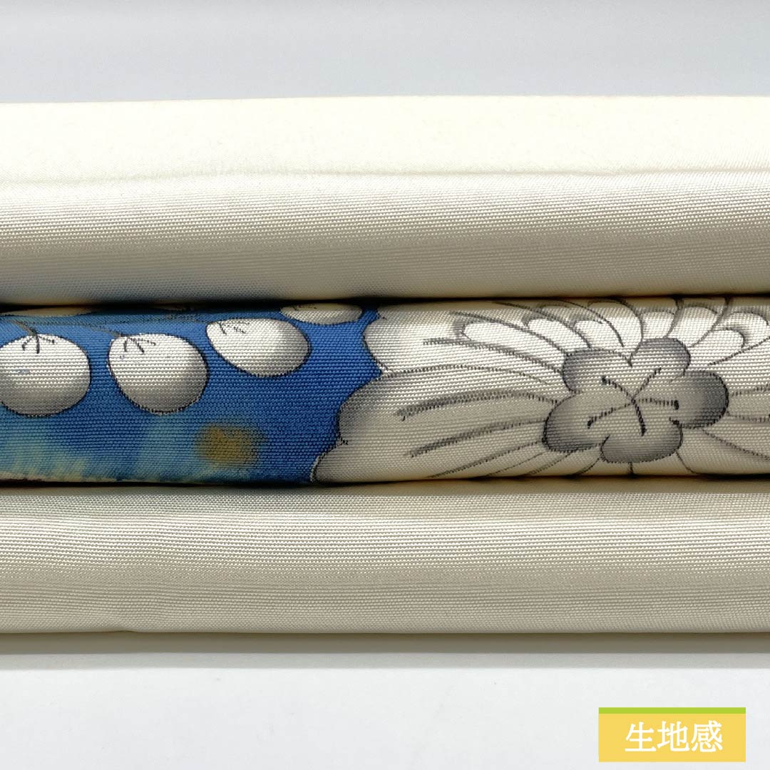 名古屋帯 生成り色(きなりいろ) 染め帯 作家物 辻ヶ花模様 帯丈352cm 正絹 Sランク ポイント柄 セミフォーマル クリーム系 1124008502315 名古屋仕立て