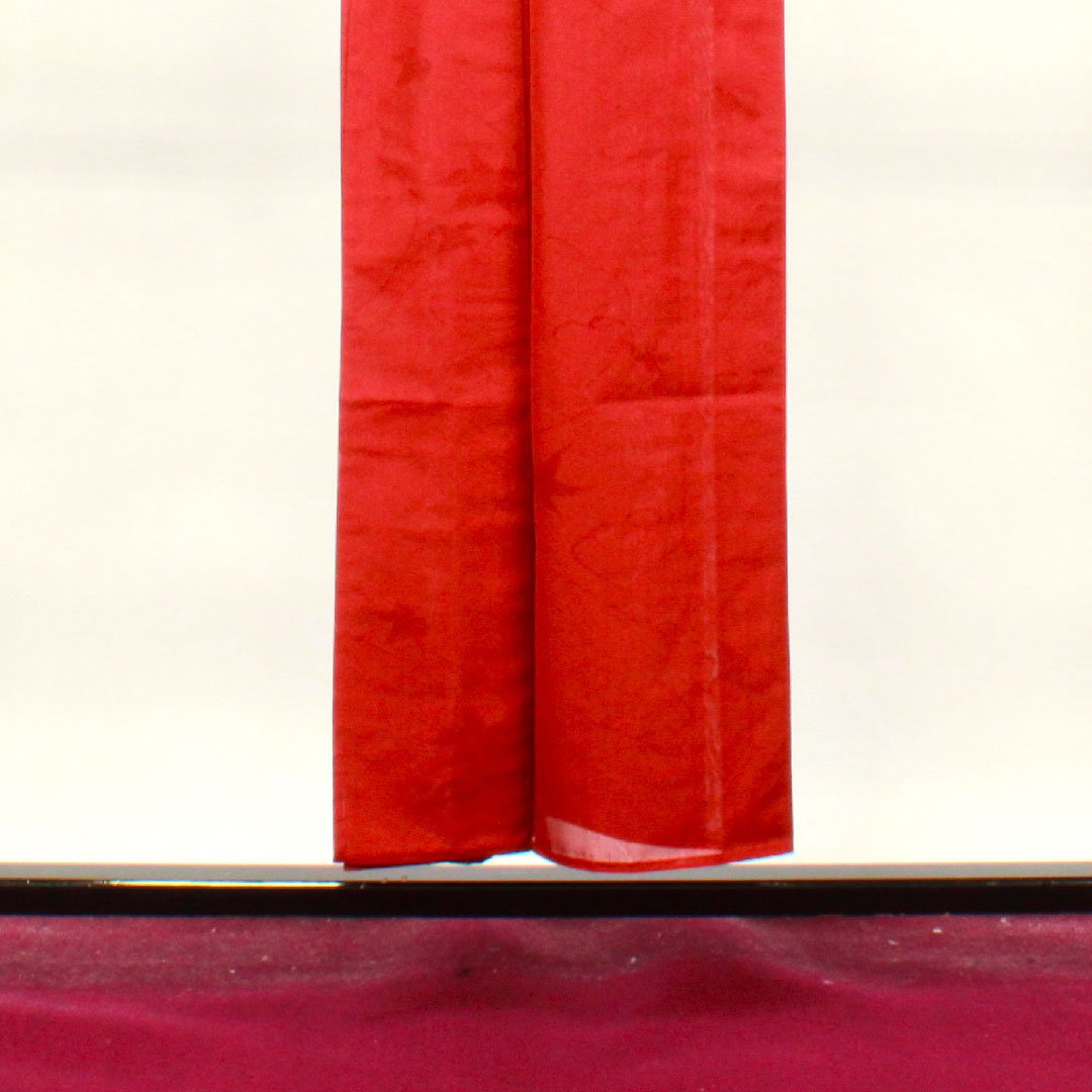 Summer item, pure silk, plain color, length 151.5cm, sleeve length 62cm, crimson, maple leaves, gauze, S rank, red, 1132001252212