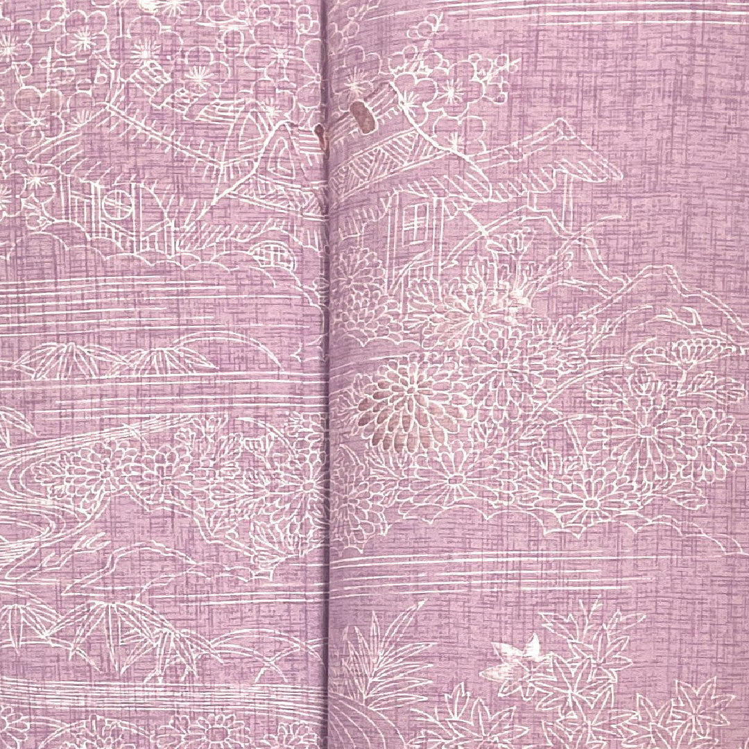 訪問着 袷 身丈156cm 裄丈61cm 薄藤色 茶屋辻模様 正絹 Aランク 紫系 1112001953320