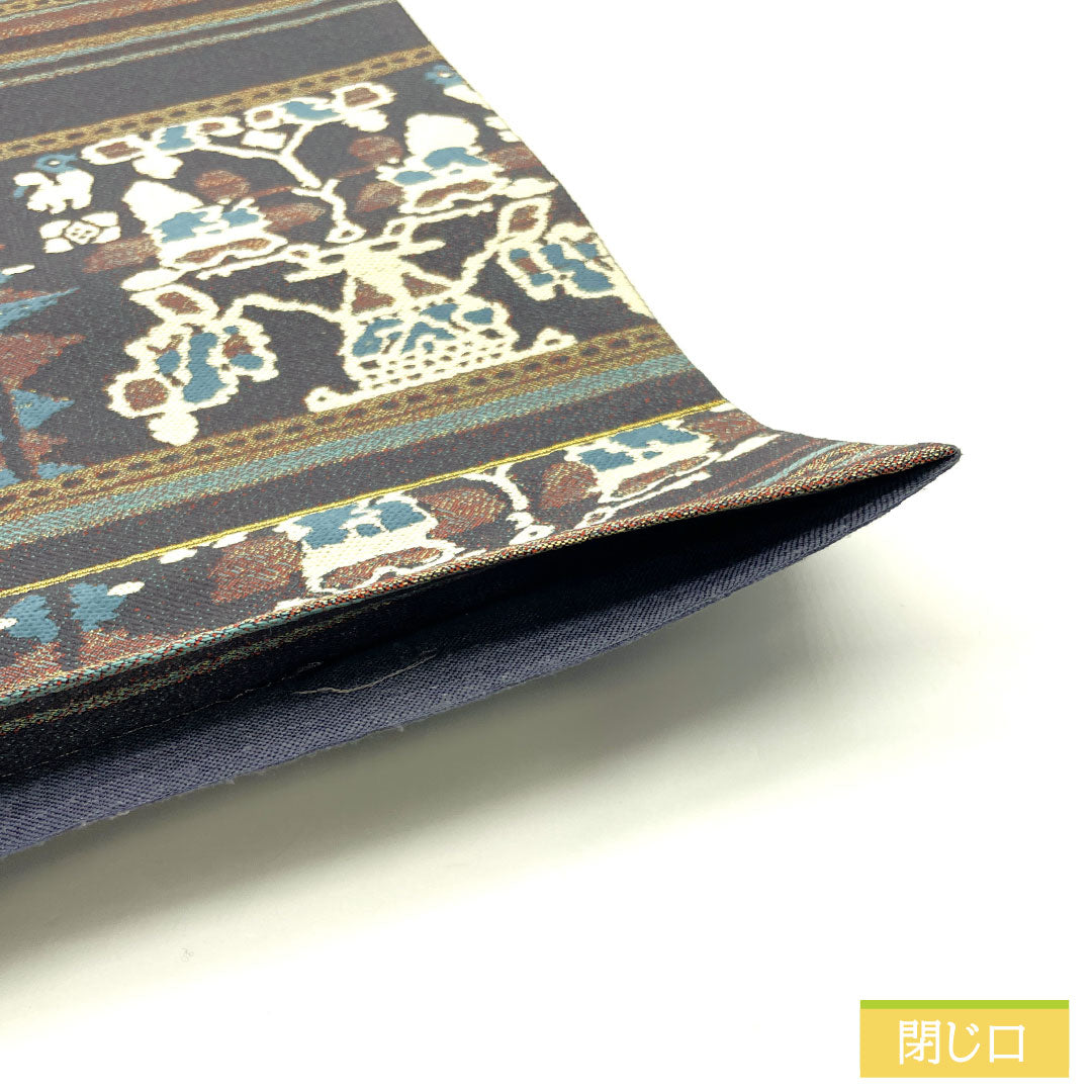 袋帯 正絹 Sランク 藍鼠色(あいねずいろ) 西陣織 抽象模様 帯丈456cm 六通 カジュアル グレー系 1123016532422