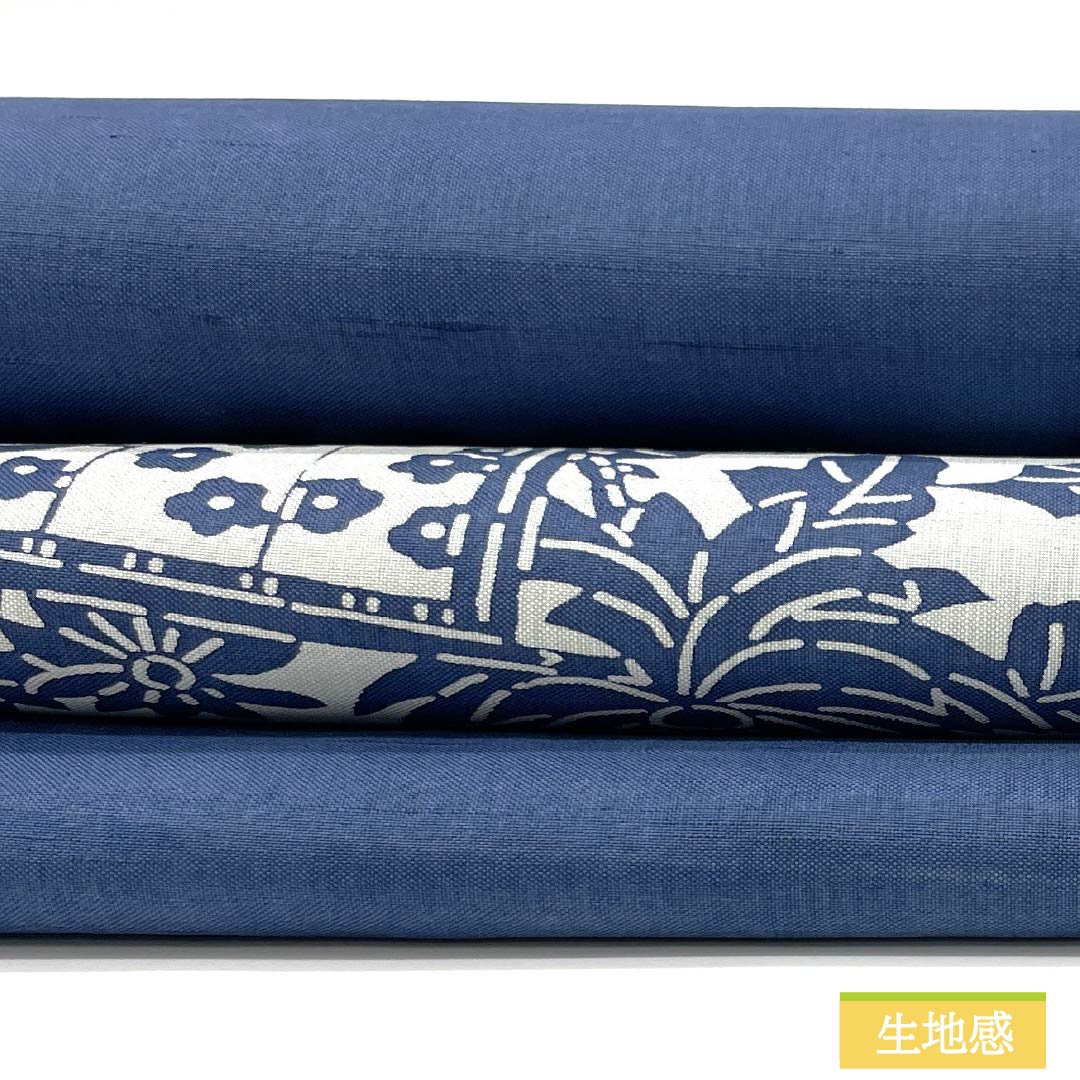 Nagoya obi, deep indigo blue, stencil dyeing, snowflakes, autumn leaves, obi length 361cm, pure silk, A rank, point pattern, casual, blue, 1124007653317, Nagoya style