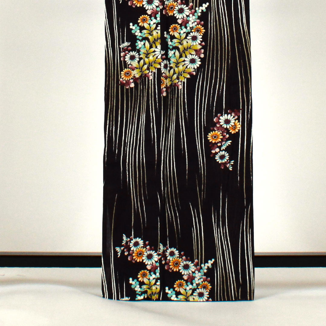 Yukata HANAEMORI Flower Pattern Cotton S Rank Single Layer Length 165cm Sleeve Length 68cm Purple 1118000792520