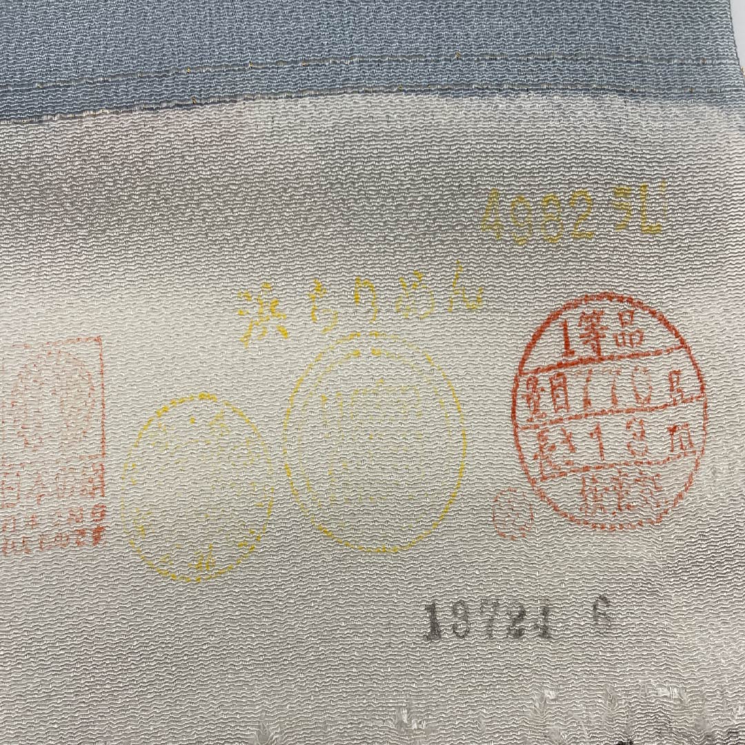 反物 小紋 正絹 水色鼠色(みずいろねずいろ) 浜ちりめん 栗山吉三郎 京紅型 NEWランク グレー系 1130001231922