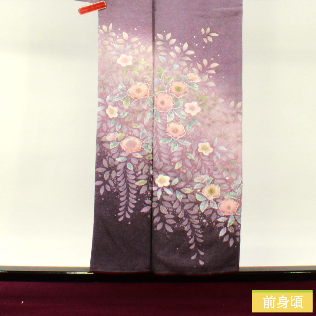 訪問着 正絹 袷 身丈154.5cm 裄丈67cm 滅紫色(けしむらさきいろ) 辻ヶ花 Aランク 紫系 1112004753220