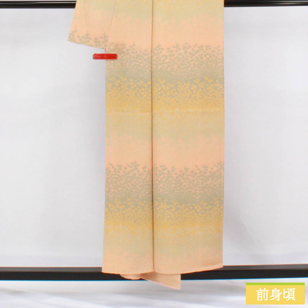 Komon silk S-rank, length 152.5cm, sleeve length 61.5cm, lined, Edo komon, stencil dyeing, circle with four squares, single crest, Seigaiha pattern, gradation pattern, product number 1115006492299
