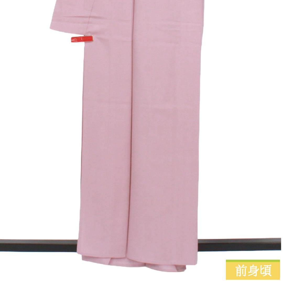 夏物 正絹 色無地 Aランク 身丈160cm 裄丈62cm 淡紅藤色(うすべにふじいろ) 素無地 一つ紋 丸に違い鷹の羽 絽 紫系 1132004923420