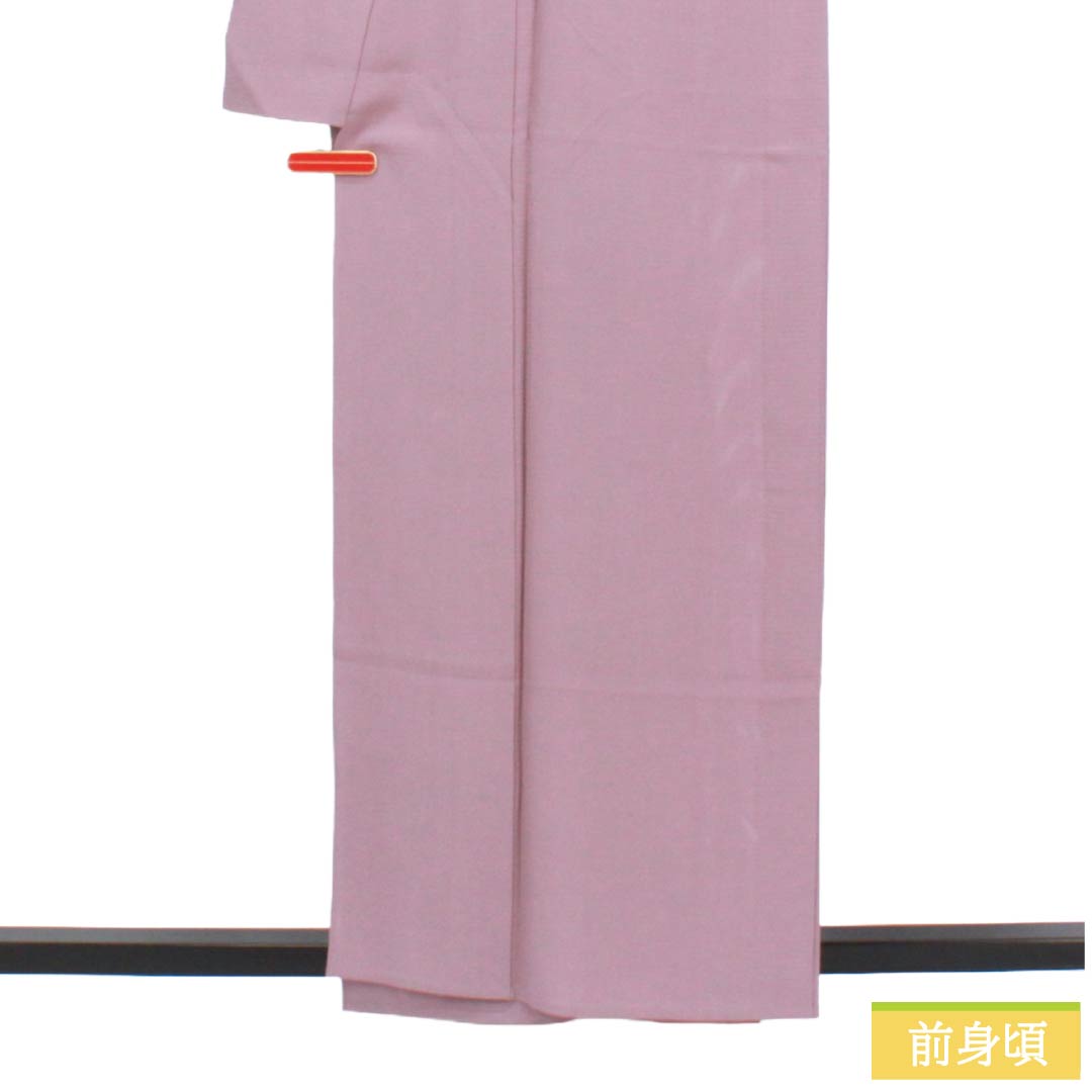 夏物 正絹 色無地 Aランク 身丈158cm 裄丈64.5cm 葡萄色(えびいろ) 素無地 一つ紋 八曜 絽 紫系 1132004873320