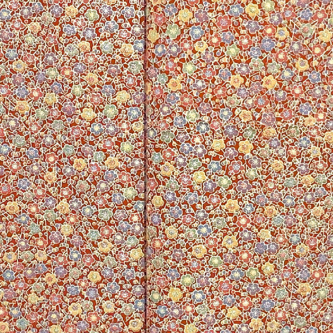 小紋 身丈156.5cm 裄丈61cm 袷 梅模様 ポリ Sランク 茶系 1115000832314