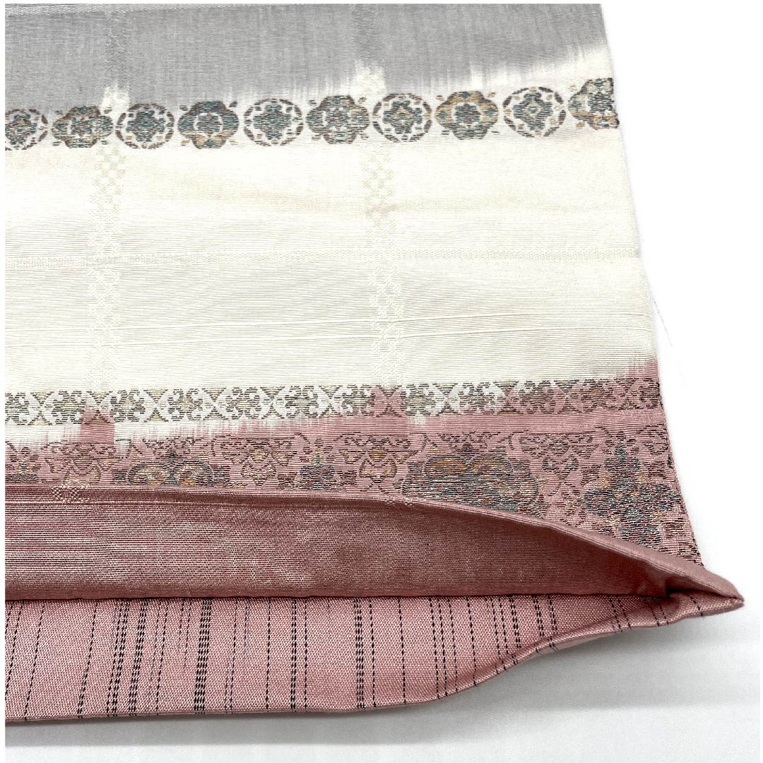 袋帯 横段 花柄 帯丈415cm 正絹 Aランク 全通 カジュアル グラデーション系 1123006893399