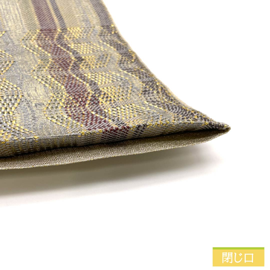 袋帯 正絹 空色鼠色(そらいろねずいろ) 組織り 波模様 帯丈440cm Aランク ポイント柄 セミフォーマル 水色系 1123014873324