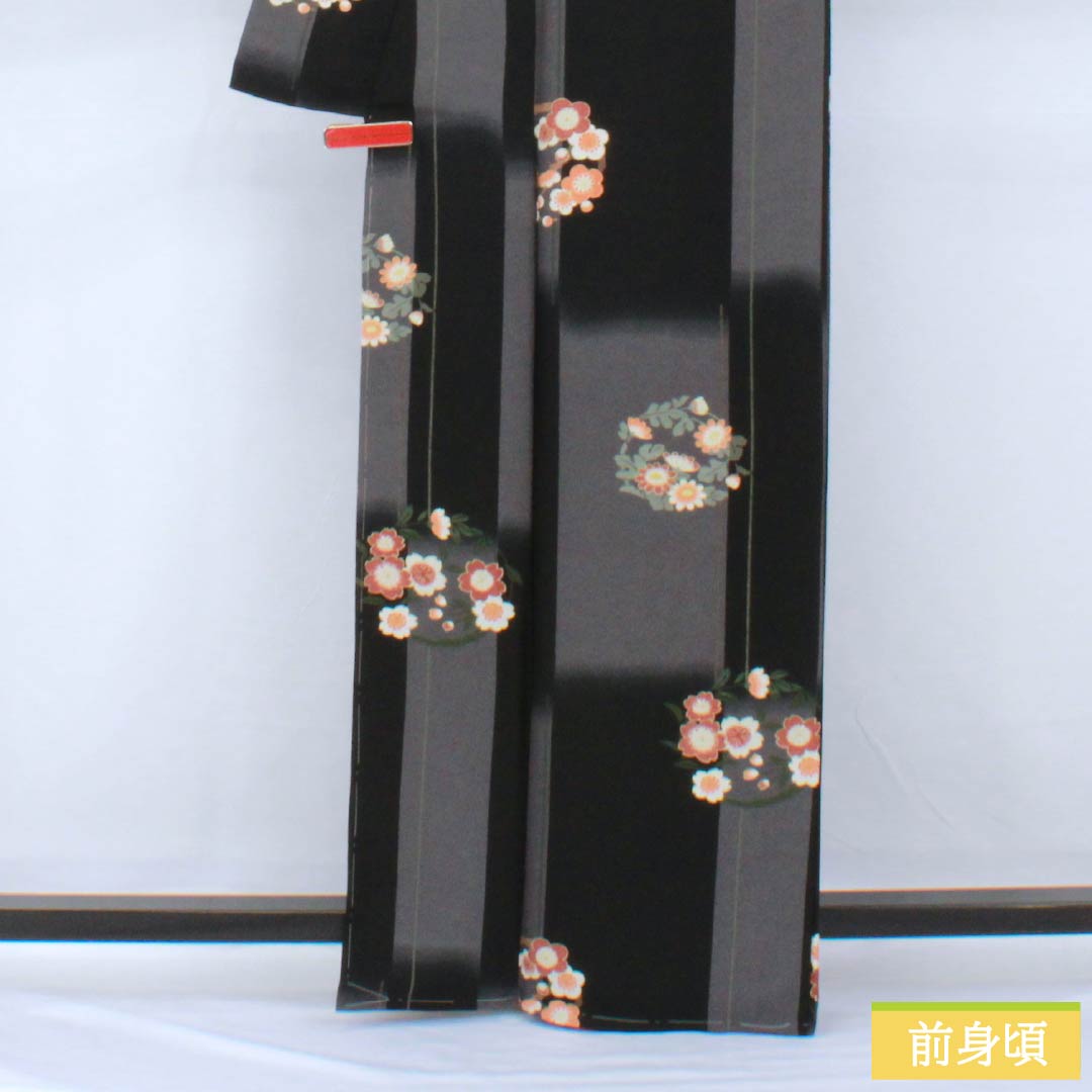 Small pattern, polyester, length 164cm, sleeve length 66cm, lined, stencil-dyed, checkered pattern, wreath, basting thread included, S rank, monotone, 1115005412427