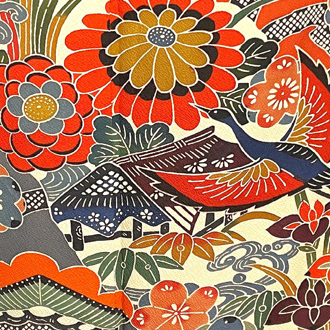 振袖 身丈168cm 裄丈67cm 袷 弁柄色 京紅型 小振袖 正絹 Sランク 赤系 1113000852512