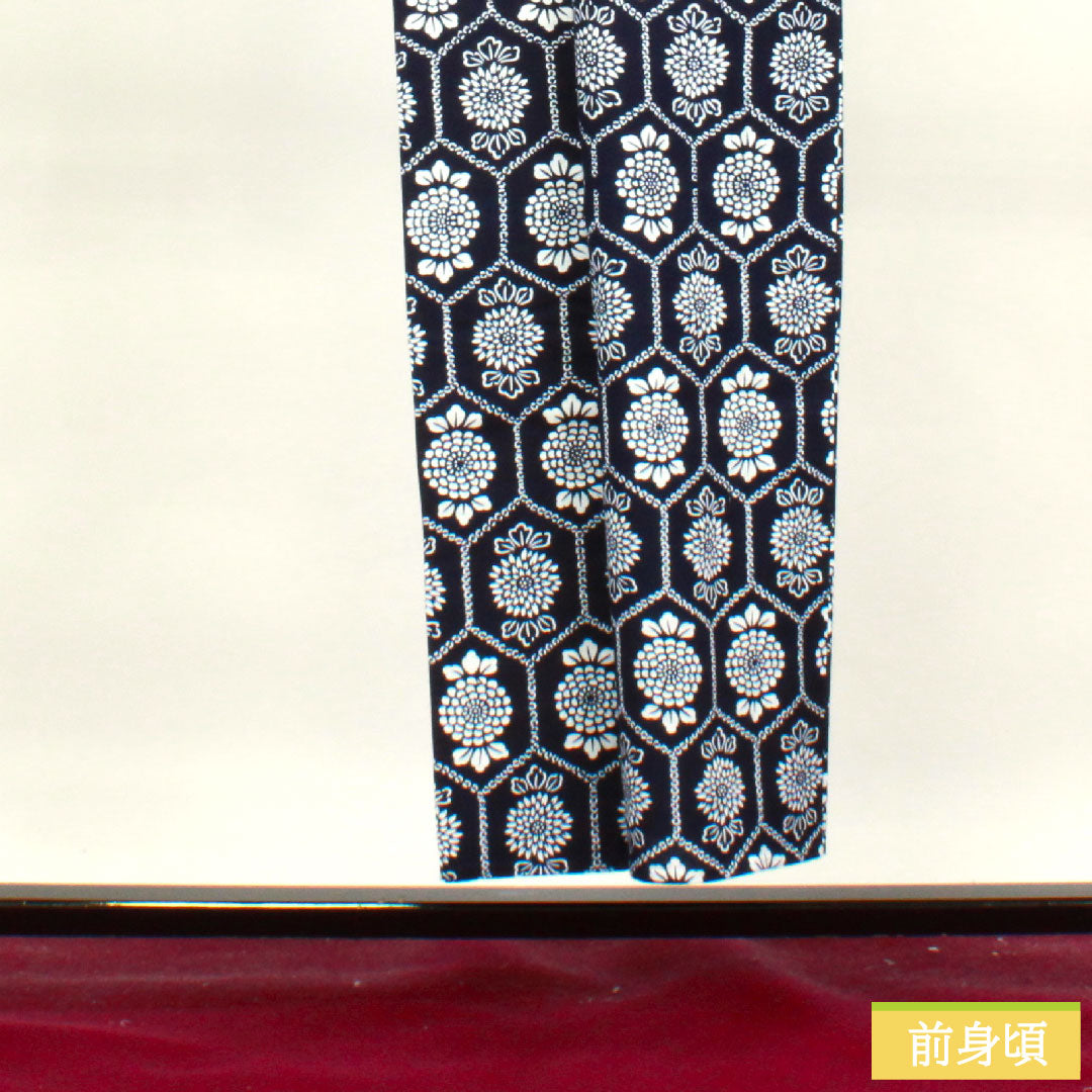 Yukata Cotton Length 149.5cm Sleeve length 62.5cm S rank Single layer Navy blue Ping Pong Mum 1118004612118