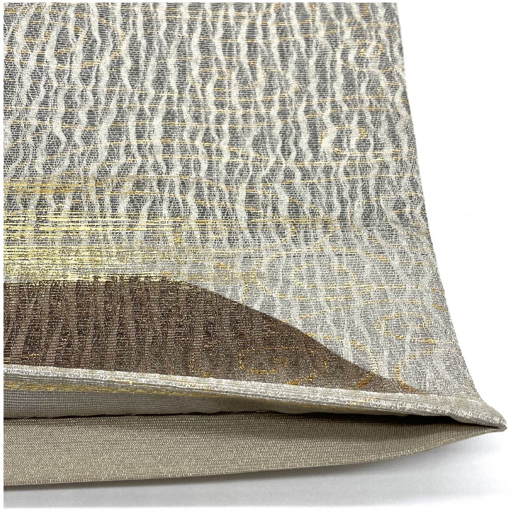 袋帯 銀色 遠山 帯丈440cm 正絹 Sランク ポイント柄 フォーマル 銀系 1123007782322