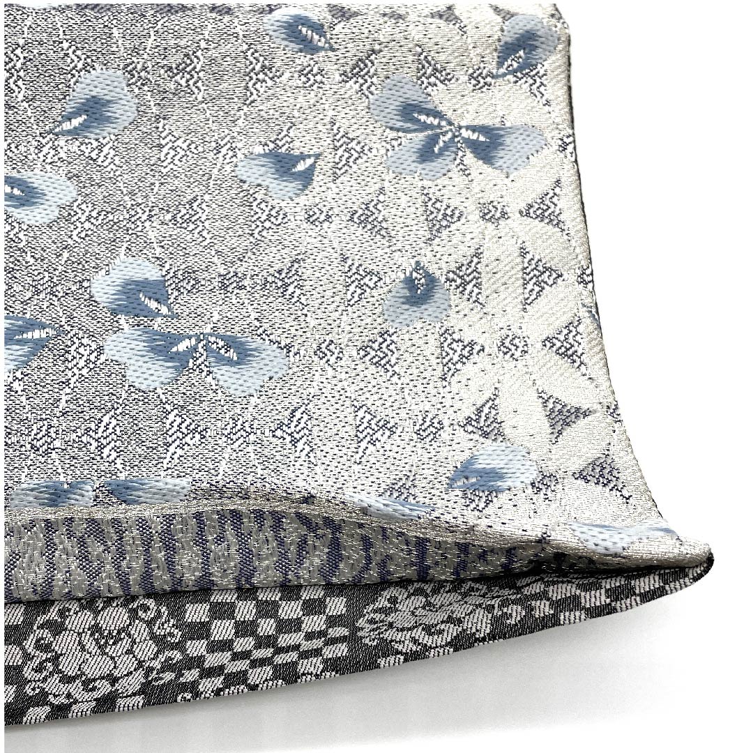 Silver Fukuro Obi with Cherry Blossoms, Length 440cm, Pure Silk, S Rank, Full Length, Formal, Silver, 1123008962322