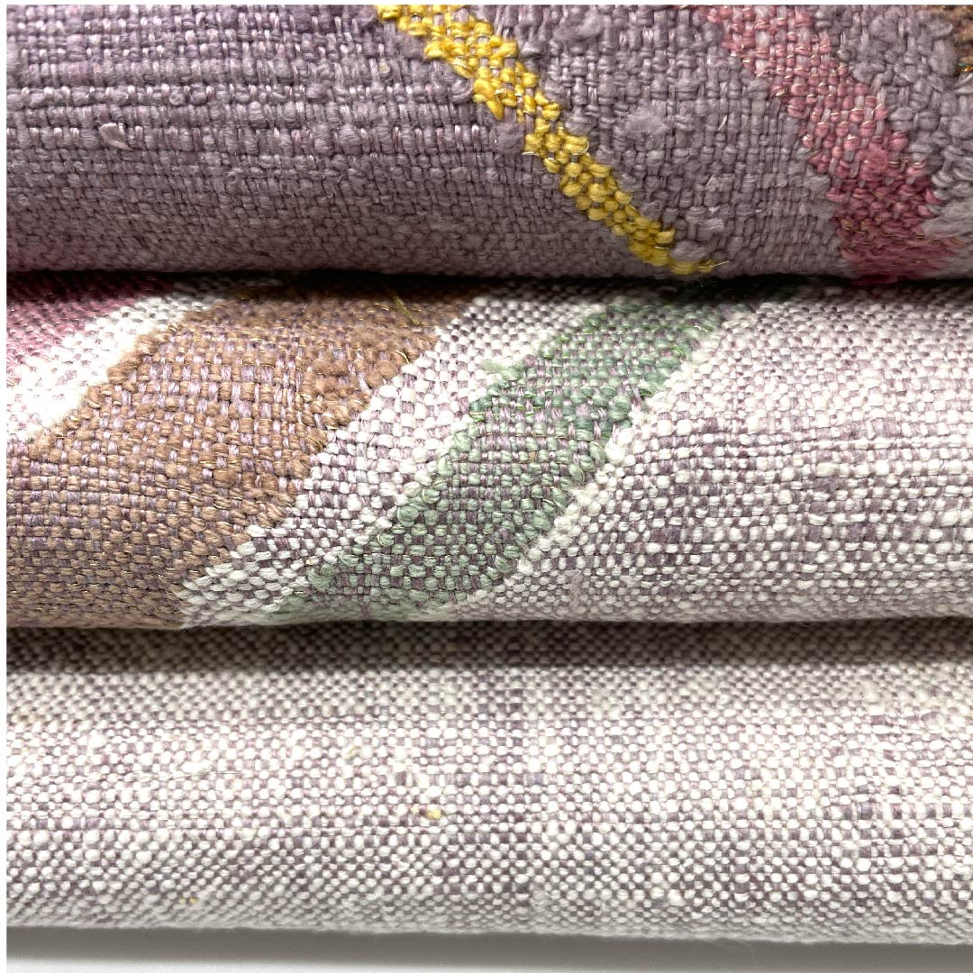 Nagoya obi, half-color, hand-woven pongee, abstract pattern, obi length 348cm, pure silk, S rank, point pattern, casual, purple, 1124003062320, open style