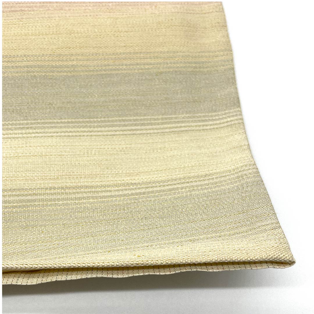 袋帯 生成り色(きなりいろ) 幾何学模様 爪掻つづれ 帯丈444cm 正絹 Sランク ポイント柄 フォーマル クリーム系 1123007772315