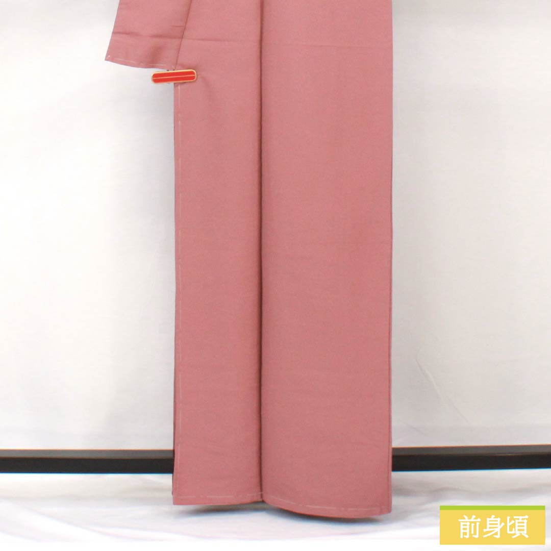 Solid-colored polyester kimono, length 163cm, sleeve length 63cm, light purple (asa-ki-o-iro) color, washable, lined, with basting threads, S rank, pink, product number 1114002222413