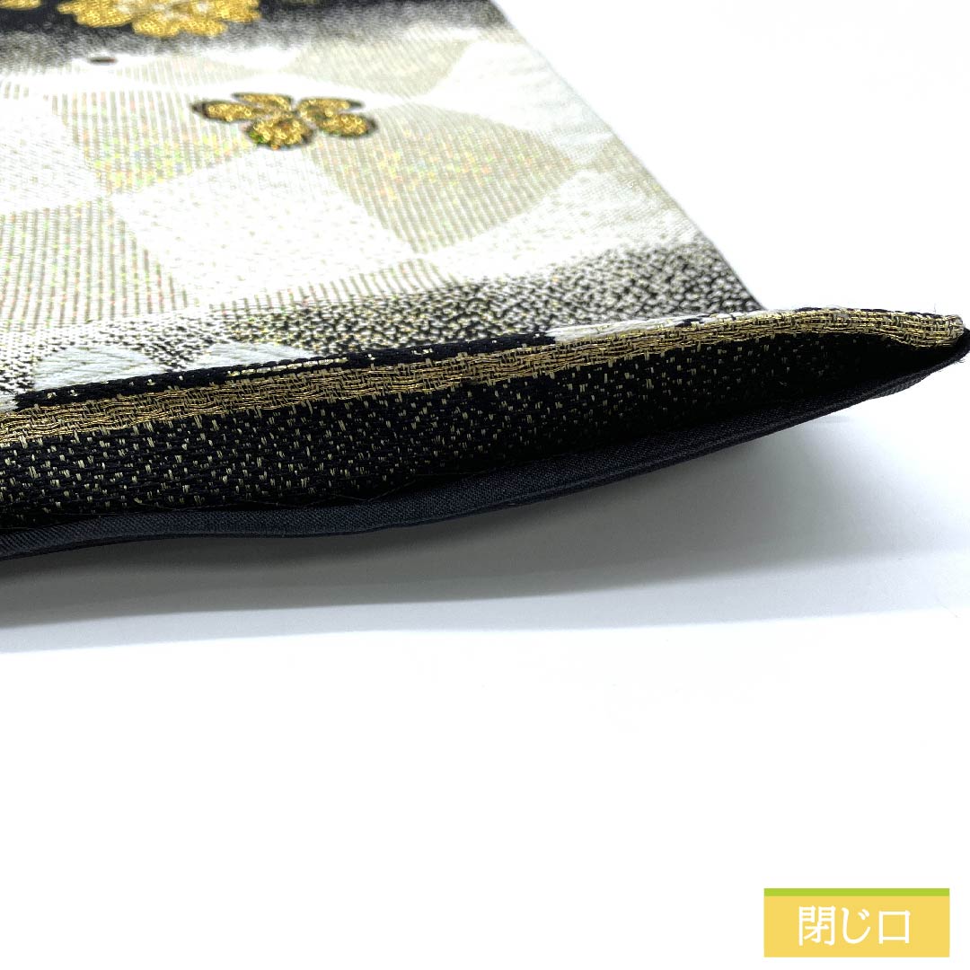 袋帯 正絹 胡粉色(ごふんいろ) 桜 梅 変わり市松 帯丈436cm Sランク 六通 フォーマル 白系 1123011492311