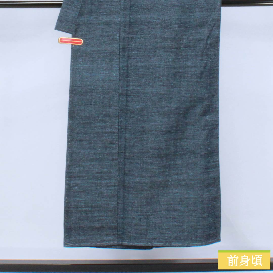 男物 正絹 Sランク 身丈146cm 裄丈73cm 錫紵色(しゃくじょいろ) 紬地 しつけ糸付き アンサンブル 袷 グレー系 1119001042422