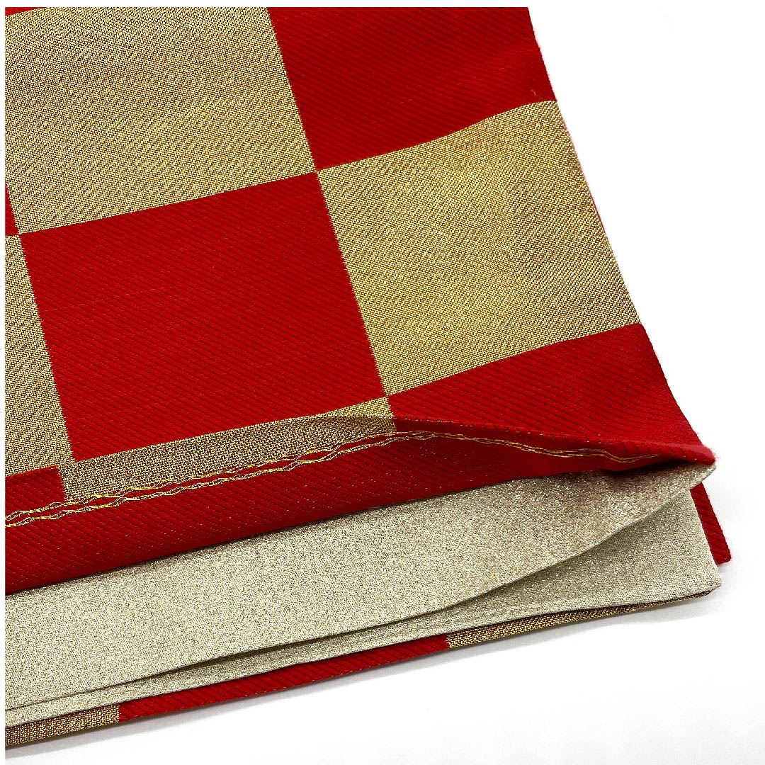 袋帯 金色 振袖用 市松 帯丈432cm 正絹 Aランク 六通 フォーマル 金系 1123006233321