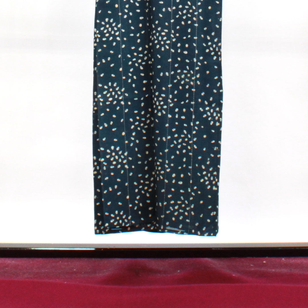 Summer pure silk komon length 148cm sleeve length 63.5cm dark navy blue abstract pattern silk S rank navy blue 1132001152118