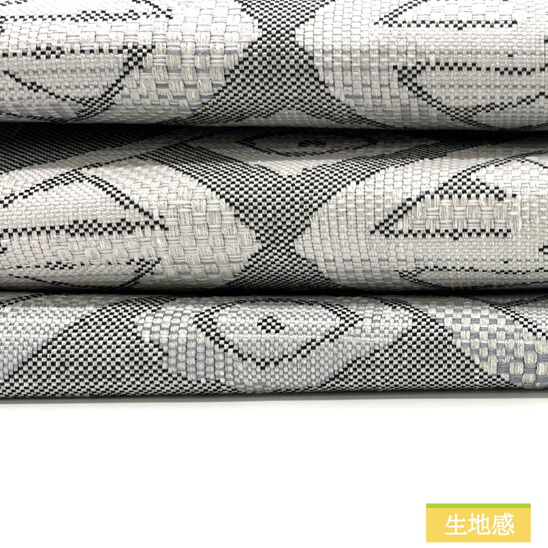 Nagoya obi, gray-blue, abstract pattern, obi length 358cm, pure silk, S rank, six-pass, casual, gray, 1124007512322, Nagoya style