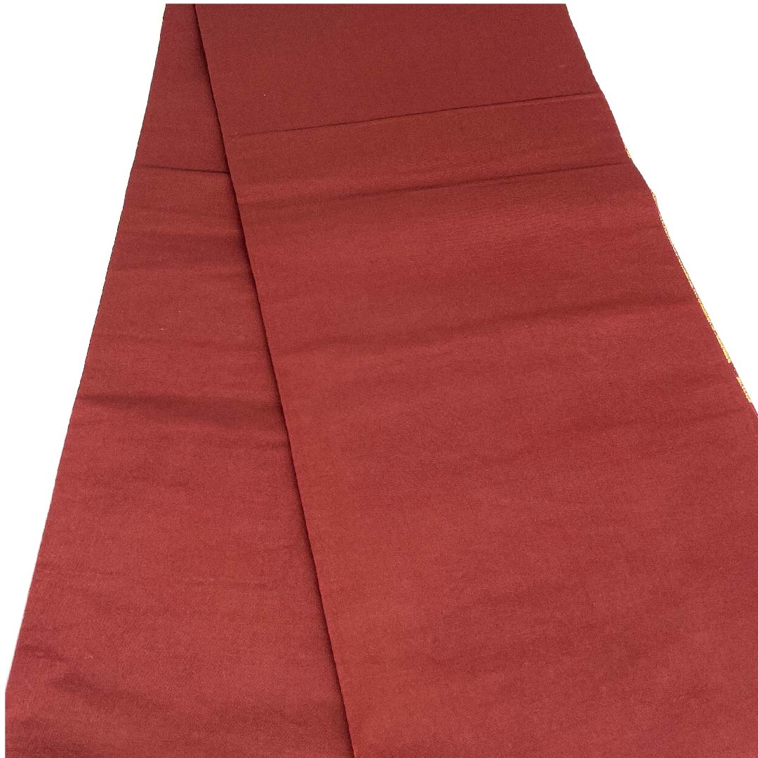 袋帯 紅海老茶色(べにえびちゃいろ) 宝相華 亀甲 帯丈416cm 正絹 Aランク 六通 フォーマル 茶系 1123002883314